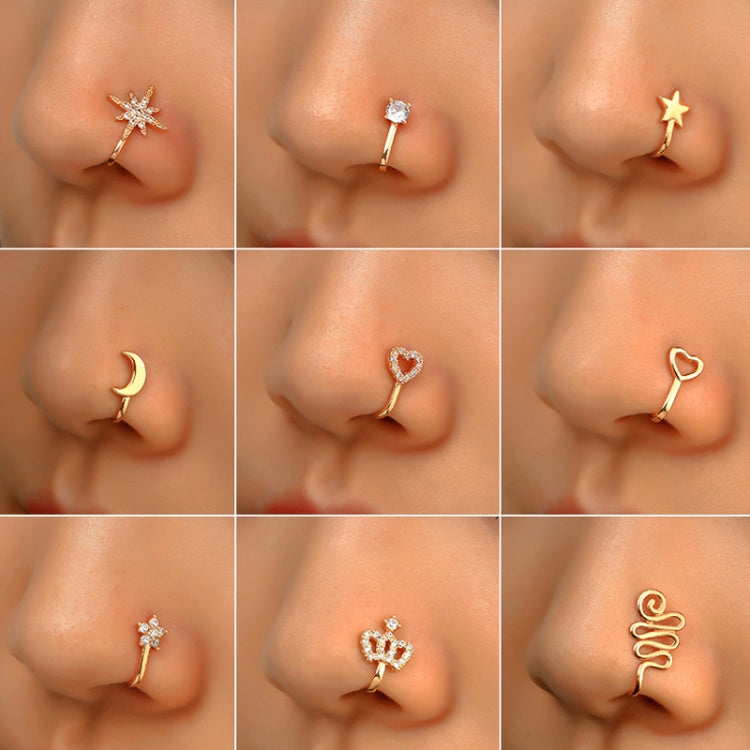 U-shaped Nose Clip Copper Inlaid With Zircon Nose Decoration, Color: G-189 Silver, G-364 Gold, G-365 Silver, G-247 Gold, G-248 Silver, G-251 Gold, G-252 Silver, G-253 Gold, G-254 Silver, G-235 Gold, G-236 Silver, G-231 Gold, G-232 Silver, G-249 Gold   ...