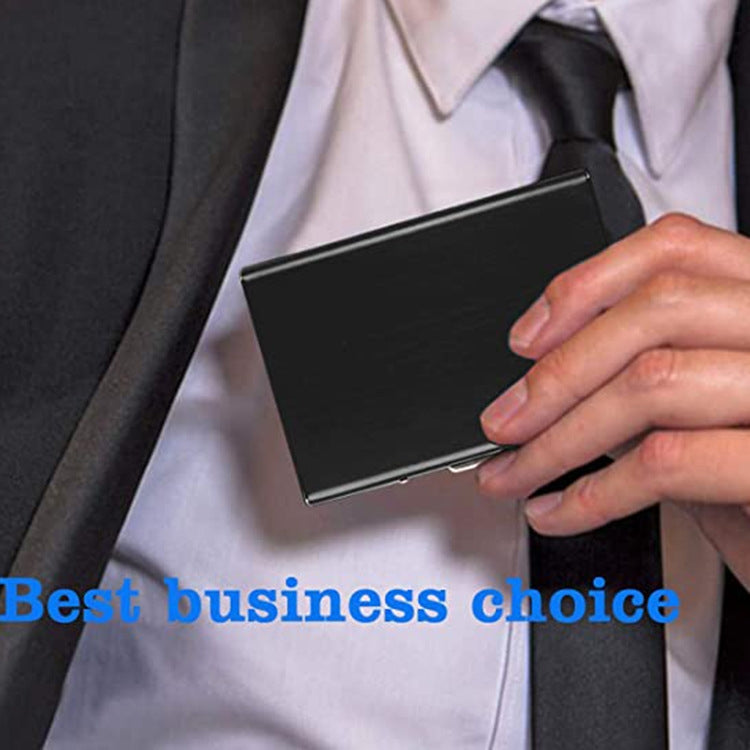 ZT-1563 RFID Anti-theft Aluminum Alloy Multi-compartment Business Card Case Card Holder, Black, Silver