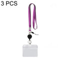 3 PCS TZ-003 Transparent PVC Horizontal ID Card Holder Badge, TZ-003(Purple), TZ-003(Gray)