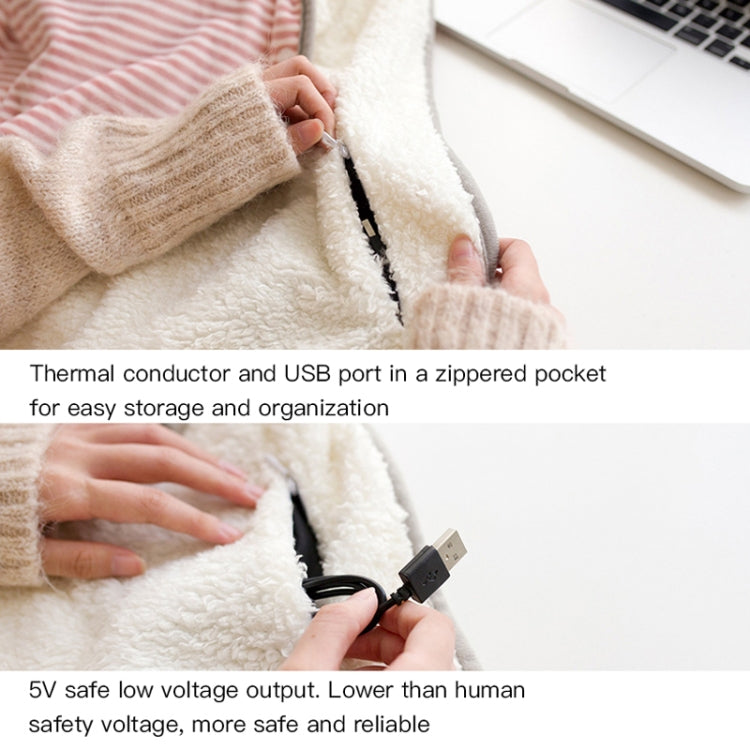 AI-540 72x115cm USB Body Warmer Blanket Office Heater Electric Heating Shawl, 72x115cm Pink, 72x115cm Gray Cat Stripes, 72x115cm Pink Rabbit Stripes, 72x115cm Khaki Elk Stripes