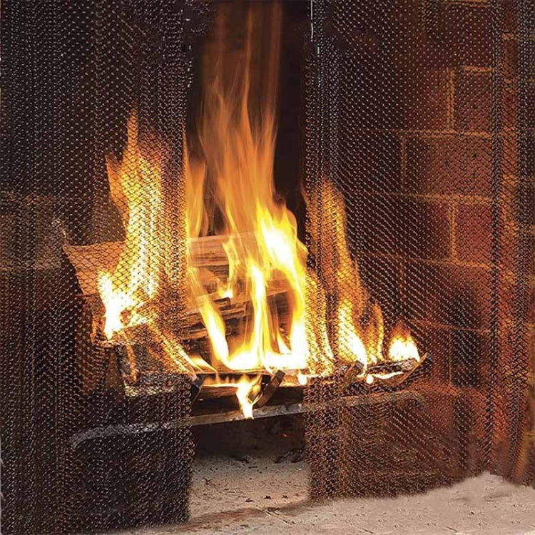 Fireplace Metal Mesh Screen Fireplace Screen To Prevent Sparks From Spilling Out, 61x45.7cm, 61x48.3cm, 61x50.8cm, 61x53.3cm, 61x55.9cm