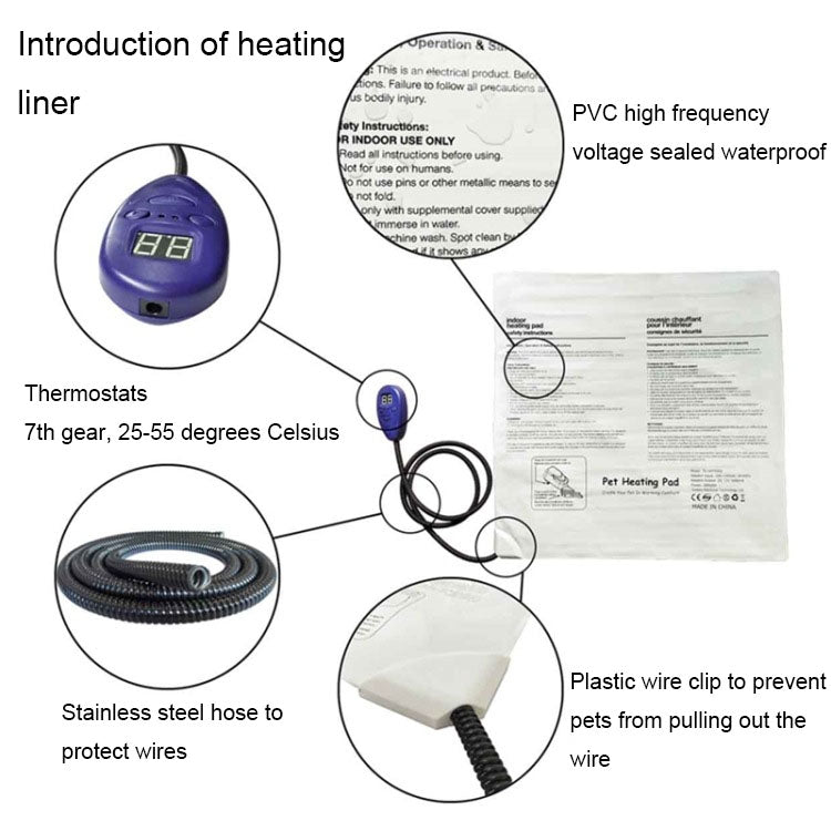 12V Low Voltage Multifunctional Warm Pet Heating Pad Pet Electric Blanket, 30x30cm Coffee, 30x30cm Red, 30x30cm Green, 40x30cm Blue, 40x30cm Coffee, 40x30cm Red, 40x30cm Green, 50x50cm Blue, 50x50cm Coffee, 50x50cm Red, 50x50cm Green, 65x40cm Blue