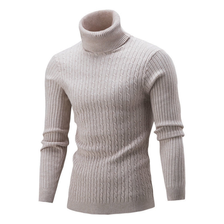 High-Collar Long-Sleeved Men Sweater Casual Thread Knit Clothes, M, L, XL, XXL, XXXL, XXXXL