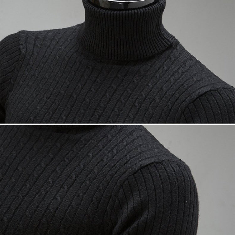 High-Collar Long-Sleeved Men Sweater Casual Thread Knit Clothes, M, L, XL, XXL, XXXL, XXXXL