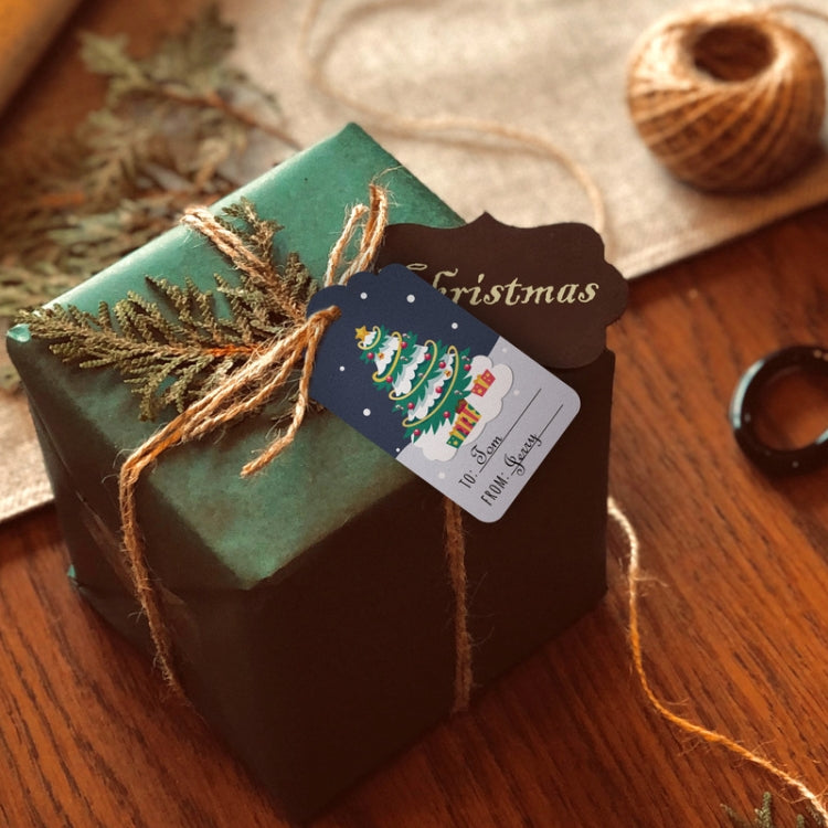 2 Packs 50pcs/set  Christmas Kraft Paper Tags Gift Wrapping Paper Labels, Series 1, Series 2, Series 3, Series 4, Series 5, Series 6, Series 7, Series 8, Series 9, Series 10, Series 11, Series 12, Series 13, Series 14