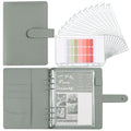 A5 Macaron Notebook PU Loose-leaf Cash Budget Handbook, Gray, Pink, Yellow, Blue, Green, Black