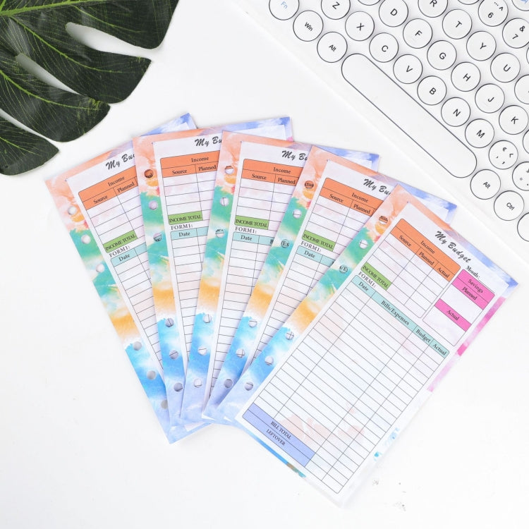 A6 6 Hole Budget Book Loose-leaf Replacement Core Handbook Insert,Spec:, Kit 1, 3 In 1, Monthly Plan 56 Sheets, Budget Page 56 Sheets, Weekly Plan 108 Sheets