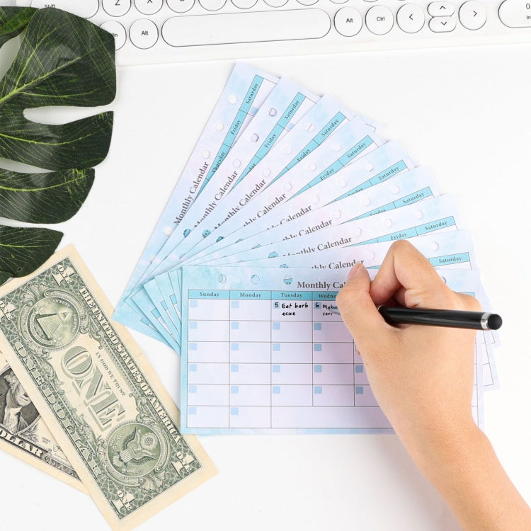 A6 6 Hole Budget Book Loose-leaf Replacement Core Handbook Insert,Spec:, Kit 1, 3 In 1, Monthly Plan 56 Sheets, Budget Page 56 Sheets, Weekly Plan 108 Sheets