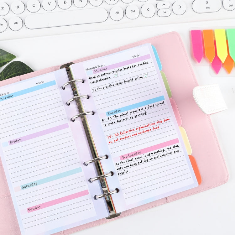 A6 6 Hole Budget Book Loose-leaf Replacement Core Handbook Insert,Spec:, Kit 1, 3 In 1, Monthly Plan 56 Sheets, Budget Page 56 Sheets, Weekly Plan 108 Sheets