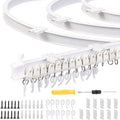 Model Steel Rail Bending Curtain Rail Flexible Guide Set, Size:, 3m White