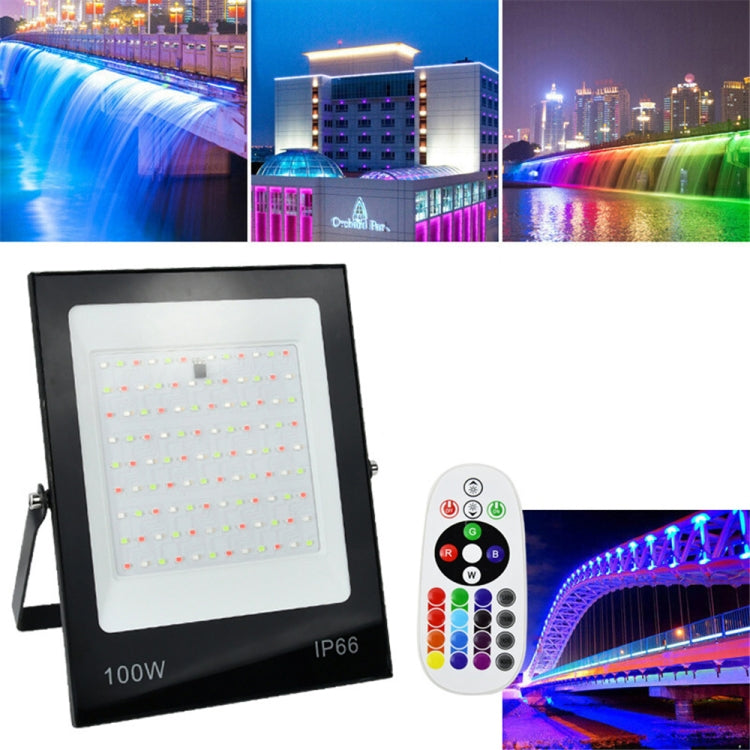 Colorful RGB Changing LED Flood Light With Remote Control, 30W, 100W