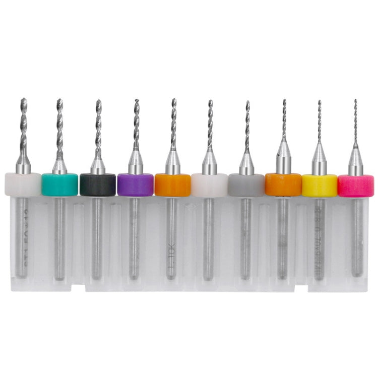 10 In 1 PCB Tungsten Steel Drill Bits Carving Miniature Drill Bits, Size:, 1.1-2mm, 1.5-2.4mm, 2.1-3.0mm, 0.1-1mm, 0.6-1.5mm