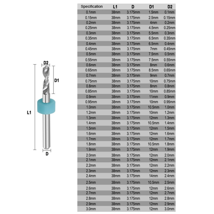 10 In 1 PCB Tungsten Steel Drill Bits Carving Miniature Drill Bits, Size:, 1.1-2mm, 1.5-2.4mm, 2.1-3.0mm, 0.1-1mm, 0.6-1.5mm