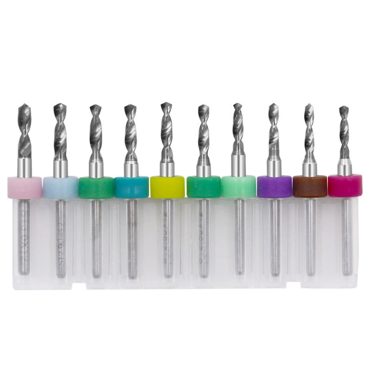 10 In 1 PCB Tungsten Steel Drill Bits Carving Miniature Drill Bits, Size:, 1.1-2mm, 1.5-2.4mm, 2.1-3.0mm, 0.1-1mm, 0.6-1.5mm