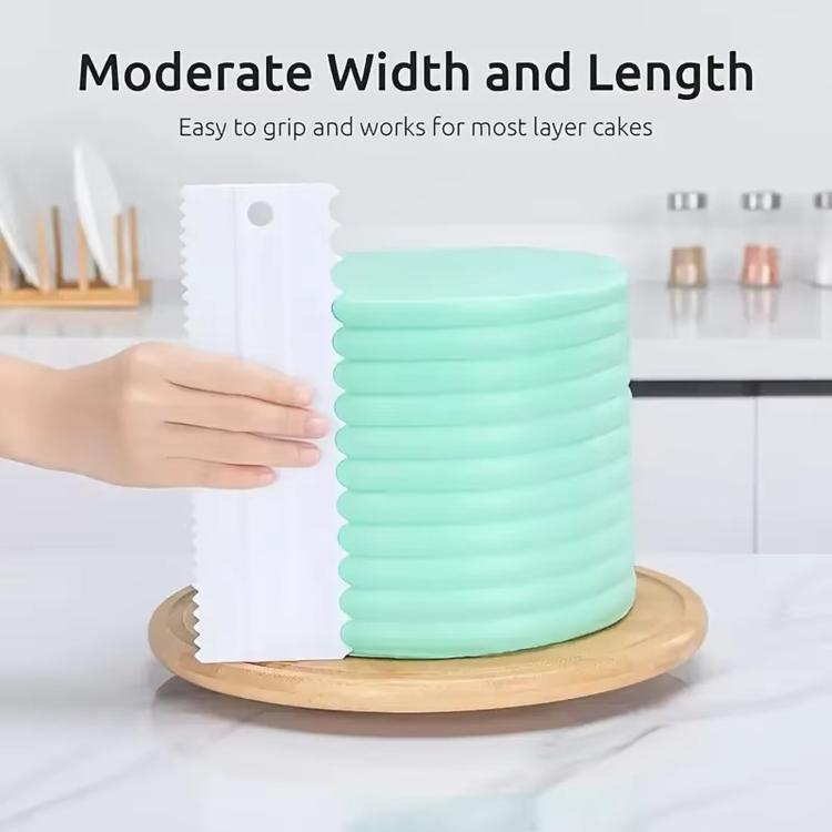 4 PCS / Set Plastic Cream Scraper PP Double Side Sawtooth Baked Cake Flattener, 4 PCS / Set Sky Blue, 4 PCS / Set Pink, 4 PCS / Set White, 4 PCS / Set Yellow