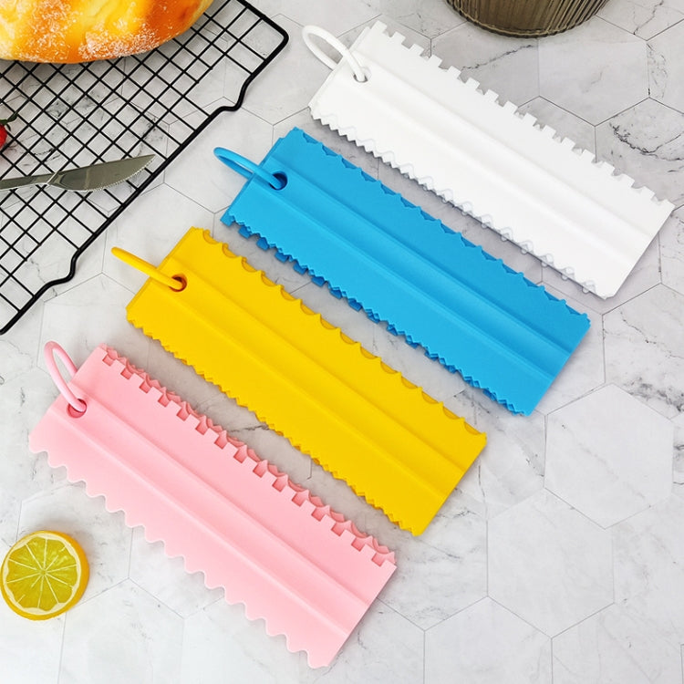 4 PCS / Set Plastic Cream Scraper PP Double Side Sawtooth Baked Cake Flattener, 4 PCS / Set Sky Blue, 4 PCS / Set Pink, 4 PCS / Set White, 4 PCS / Set Yellow