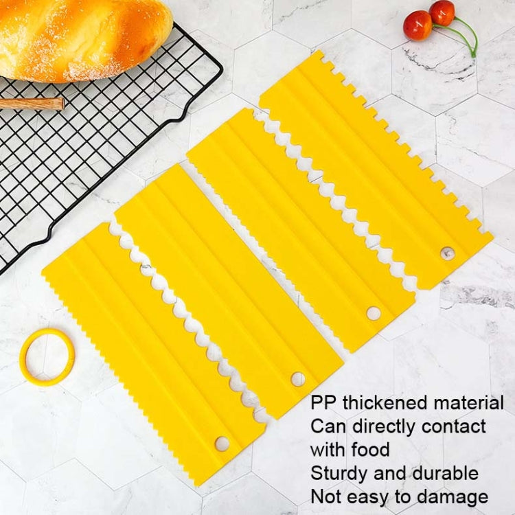 4 PCS / Set Plastic Cream Scraper PP Double Side Sawtooth Baked Cake Flattener, 4 PCS / Set Sky Blue, 4 PCS / Set Pink, 4 PCS / Set White, 4 PCS / Set Yellow