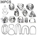 36 In 1  Stainless Steel Polymer Clay Earring Cutters Baking Mould, 36 In 1