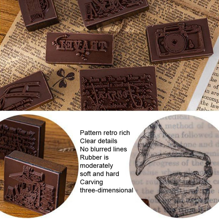 MOCARD 7 In 1 Wooden Stamp Set Handbook DIY Material, 7 In 1 Listening Wind, 7 In 1 Senyu Traveler, 7 In 1 Handicraft Diary, 7 In 1 Floating