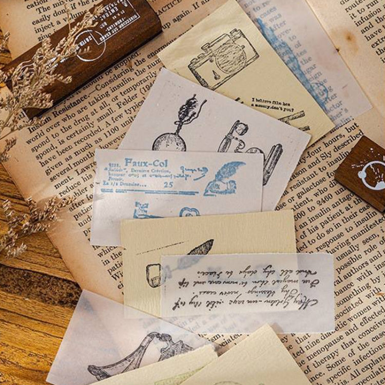 MOCARD 7 In 1 Wooden Stamp Set Handbook DIY Material, 7 In 1 Listening Wind, 7 In 1 Senyu Traveler, 7 In 1 Handicraft Diary, 7 In 1 Floating