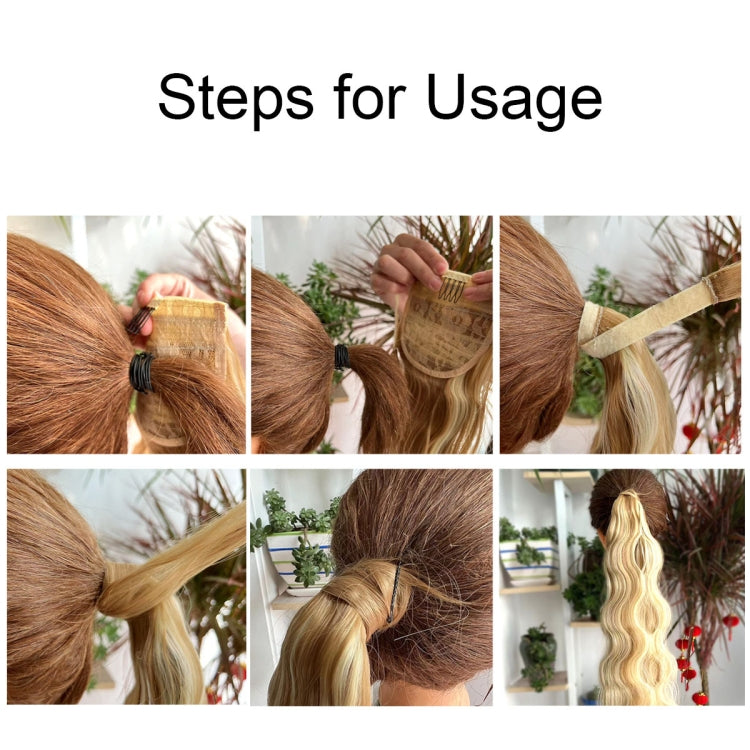 MST08 Adhesive Tie-On Wigs Ponytail Fluffy Long Curly Wigs High-Ponytail, 1B, 1BH613, 2, 8, 18, 27H613, 27M613, 88