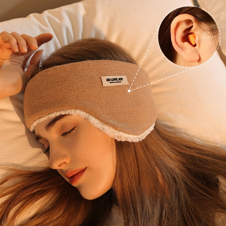 Golovejoy Winter Warm Soundproof Earmuffs + Earplugs Set Sleep Eye Mask, 2 In 1 (Beige), 2 In 1 (Khaki), 2 In 1 (Gray), 2 In 1 (Pink), 2 In 1 (Black)