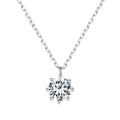 S925 Sterling Silver Sparkling O Chain Necklace Moissanite Pendant, MSN003