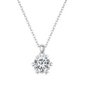 Sterling Silver S925 Hexagonal Moissanite Pendant White Gold Plated Necklace, MSN006