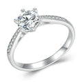 Sterling Silver S925 Six Claw Moissanite Ring White Gold Plated Bracelet, No.6, No.7, No.8, No.10