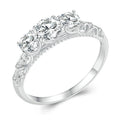 MSR009 Sterling Silver S925 Lace White Gold Plated Moissanite Ring, No.6, No.7, No.8, No.9, No.10