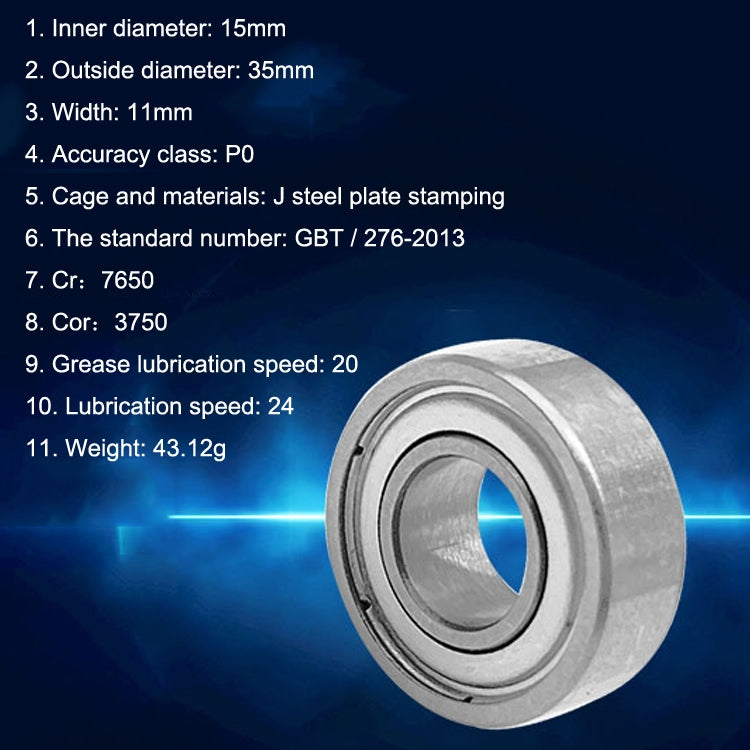 20pcs 15x35x11mm Deep Groove Ball Bearings Motor Car Special Bearing, 6202ZZ