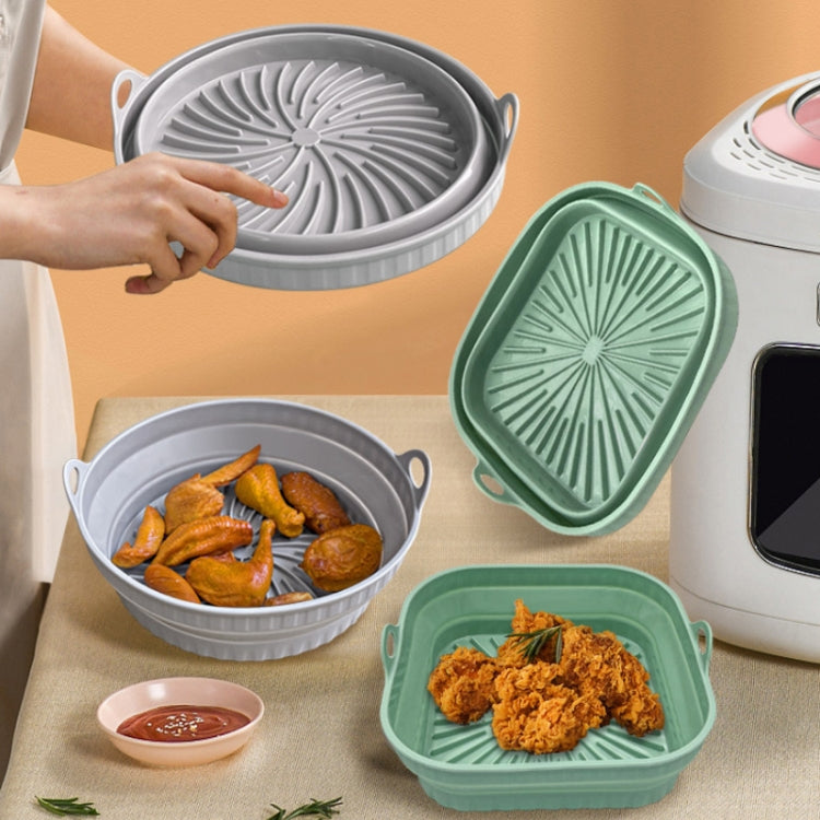 Air Fryer Grill Mat High Temperature Resistant Silicone Baking Tray, Specification: Round Inner Red, Round Black, Round Gray, Round Green, Round Pink, Round Blue, Round Orange, Square Black, Square Gray, Square Green, Square Pink, Square Blue          ...