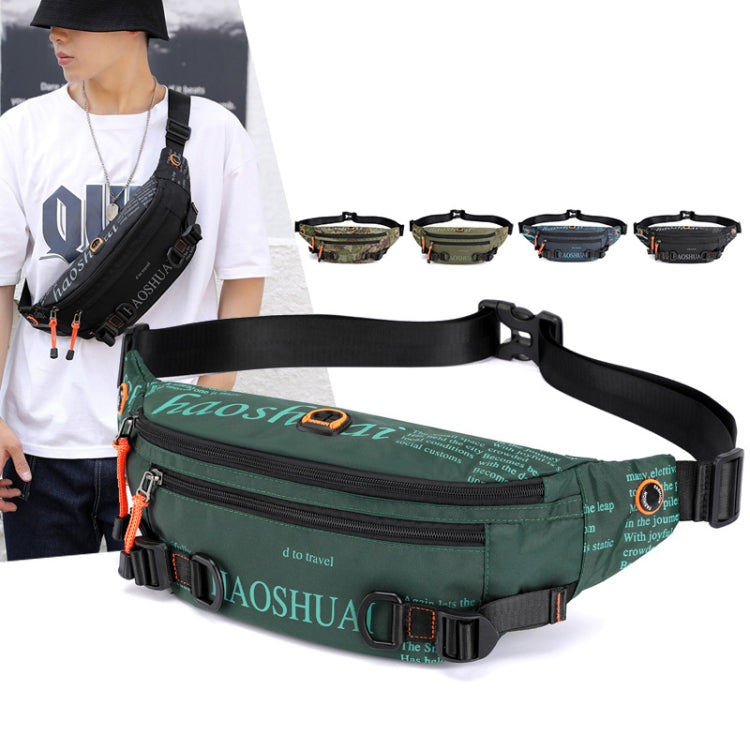 HAOSHUAI 5132 Outdoor Men Waist Bag Sports Running Chest Bag, 5132 Black, 5132 Army Green, 5132 Dark Green, 5132 Camouflage, 5132 Dark Blue