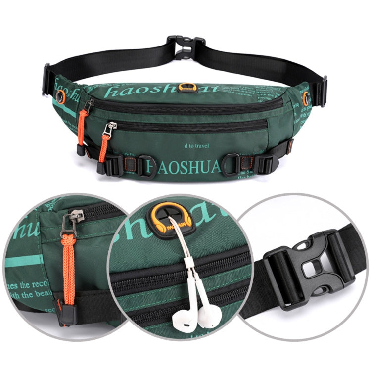 HAOSHUAI 5132 Outdoor Men Waist Bag Sports Running Chest Bag, 5132 Black, 5132 Army Green, 5132 Dark Green, 5132 Camouflage, 5132 Dark Blue