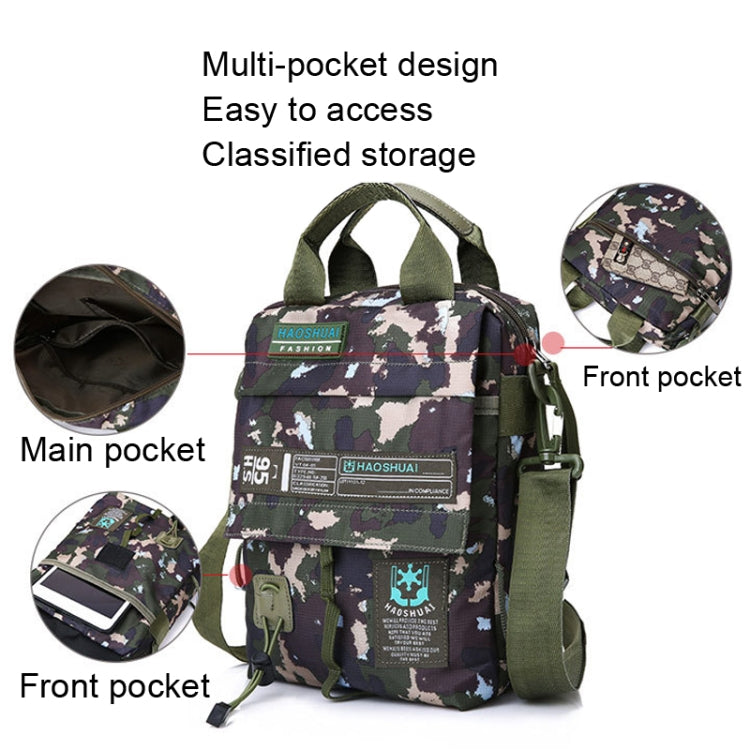 HAOSHUAI 206-1 Men Handheld Crossbody Bag Outdoor Waterproof Cloth Bag, 206-1 Black, 206-1 Army Green, 206-1 Grey, 206-1 Brick Red, 206-1 Light Blue, 206-1 Dark Blue