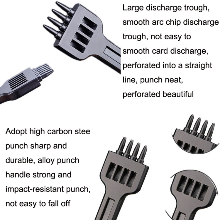 ER061 DIY Hand-sewn Leather Round Punch Tools Alloy Steel Platoons Rushing, Style:, 4mm Set, 5mm Set, 6mm Set, 4mm-2 Holes, 4mm-4 Holes, 4mm-6 Holes, 5mm-2 Holes, 5mm-4 Holes, 5mm-6 Holes, 6mm-2 Holes, 6mm-4 Holes, 6mm-6 Holes