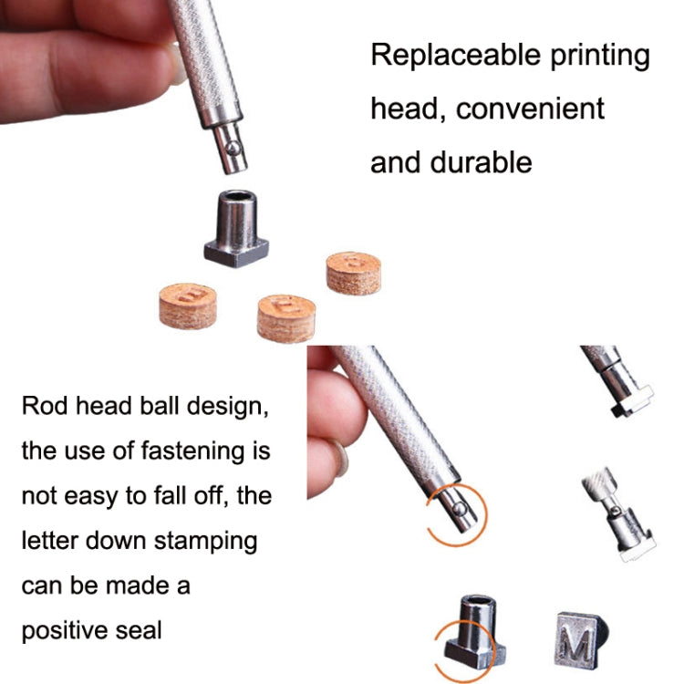 36 In 1 Leather English Print Punch Digital Seal Craft Leather Carving Tools, Size:, 6.5mm 36 In 1, 3.5mm 36 In 1
