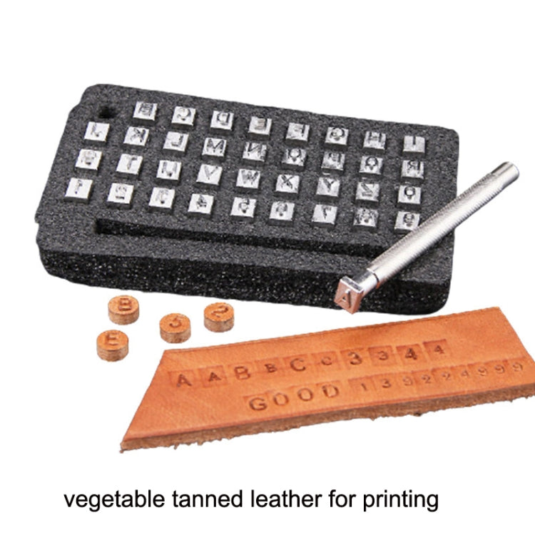 36 In 1 Leather English Print Punch Digital Seal Craft Leather Carving Tools, Size:, 6.5mm 36 In 1, 3.5mm 36 In 1
