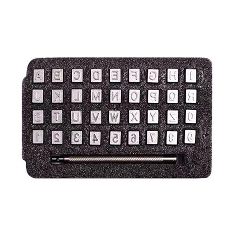 36 In 1 Leather English Print Punch Digital Seal Craft Leather Carving Tools, Size:, 6.5mm 36 In 1, 3.5mm 36 In 1