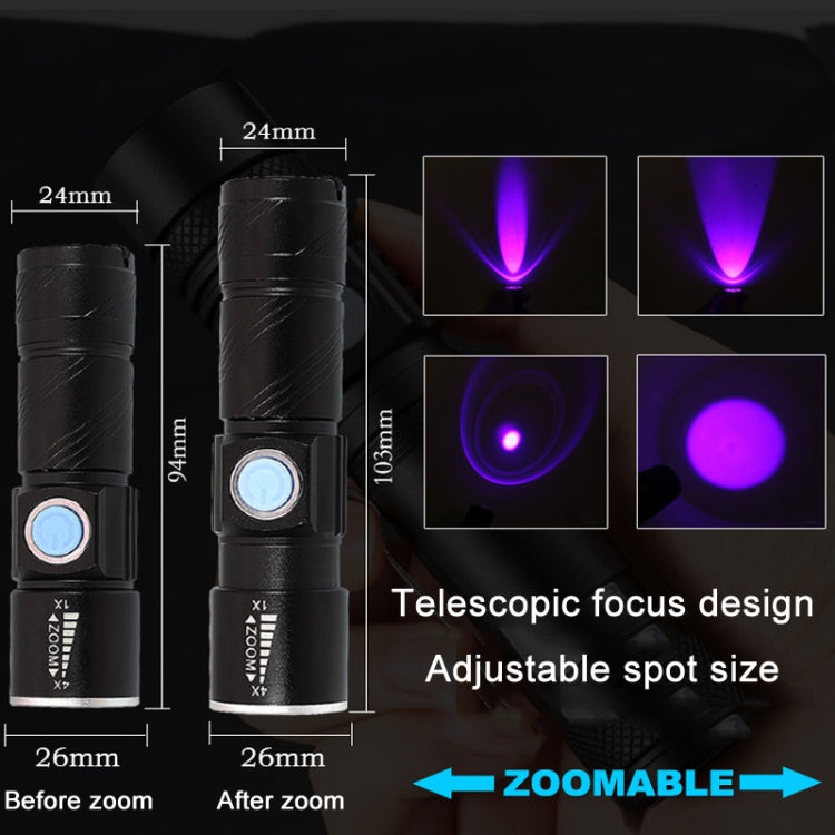 USB Ultraviolet Flashlight Jade Identification Fluorescence Detector, Black 395nm, Gold 395nm, Black 365nm