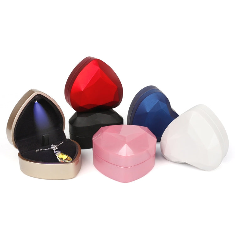 017015-20 Heart-shaped LED Light Ring Necklace Storage Box without Jewelry, Spec:, Pendant(Black), Ring(White), Pendant(Pink), Ring(Red), Ring(Gold), Ring(Blue), Ring(Black), Ring(Pink), Pendant(White), Pendant(Red), Pendant(Gold), Pendant(Blue)