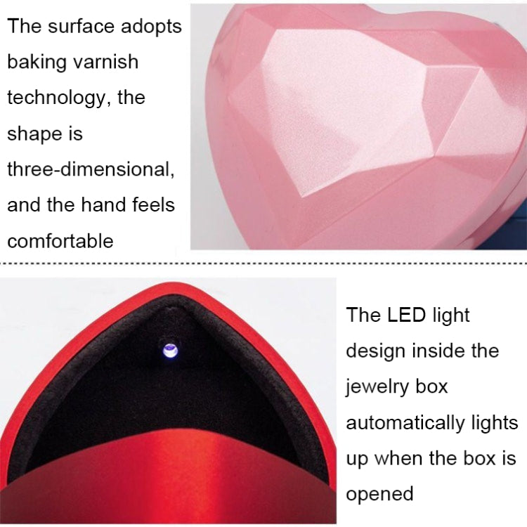 017015-20 Heart-shaped LED Light Ring Necklace Storage Box without Jewelry, Spec:, Pendant(Black), Ring(White), Pendant(Pink), Ring(Red), Ring(Gold), Ring(Blue), Ring(Black), Ring(Pink), Pendant(White), Pendant(Red), Pendant(Gold), Pendant(Blue)