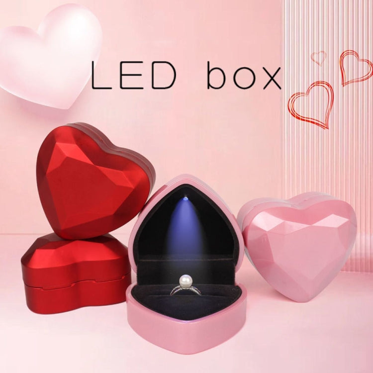 017015-20 Heart-shaped LED Light Ring Necklace Storage Box without Jewelry, Spec:, Pendant(Black), Ring(White), Pendant(Pink), Ring(Red), Ring(Gold), Ring(Blue), Ring(Black), Ring(Pink), Pendant(White), Pendant(Red), Pendant(Gold), Pendant(Blue)