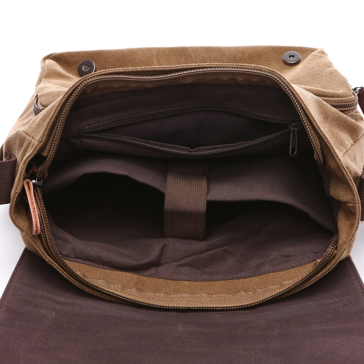 Versatile Canvas Shoulder Messenger Bag Business Computer Bag, Khaki Large, Dark Blue Large, Black Large, Khaki Medium, Dark Blue Medium, Coffee Medium, Gray Large, Gray Medium, Green Large, Green Medium