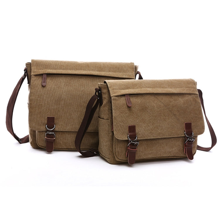Versatile Canvas Shoulder Messenger Bag Business Computer Bag, Khaki Large, Dark Blue Large, Black Large, Khaki Medium, Dark Blue Medium, Coffee Medium, Gray Large, Gray Medium, Green Large, Green Medium