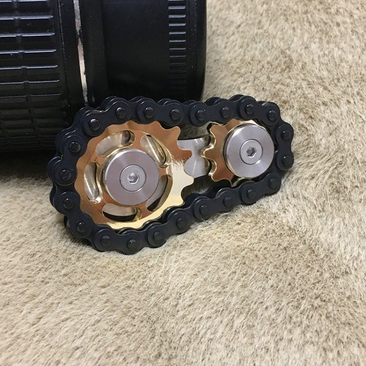 Black Chain Gyro Fingertip Gyro EDC Metal Toy Gear Sprocket Flywheel, Black Gold Plated, Black Full Stainless Steel, Black Gun Plated, Black Colorful