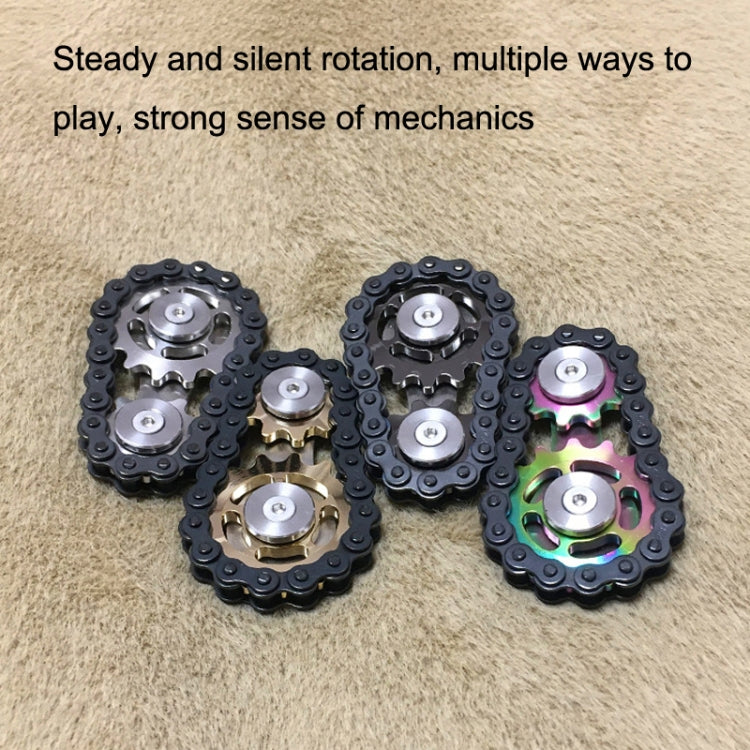 Black Chain Gyro Fingertip Gyro EDC Metal Toy Gear Sprocket Flywheel, Black Gold Plated, Black Full Stainless Steel, Black Gun Plated, Black Colorful