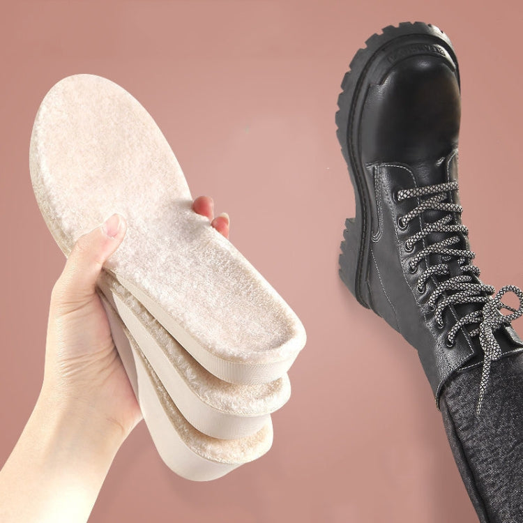 3pairs Winter Velvet Insoles Warm Inner Height Increase Insoles, 1.5cm Beige, 2.5cm Beige, 3.5cm Beige, 1.5cm Gray, 2.5cm Gray, 3.5cm Gray