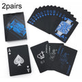 2pairs 54pcs Waterproof Plastic Poker Table Games Cards PVC Magic Playing Cards, Blue, Red