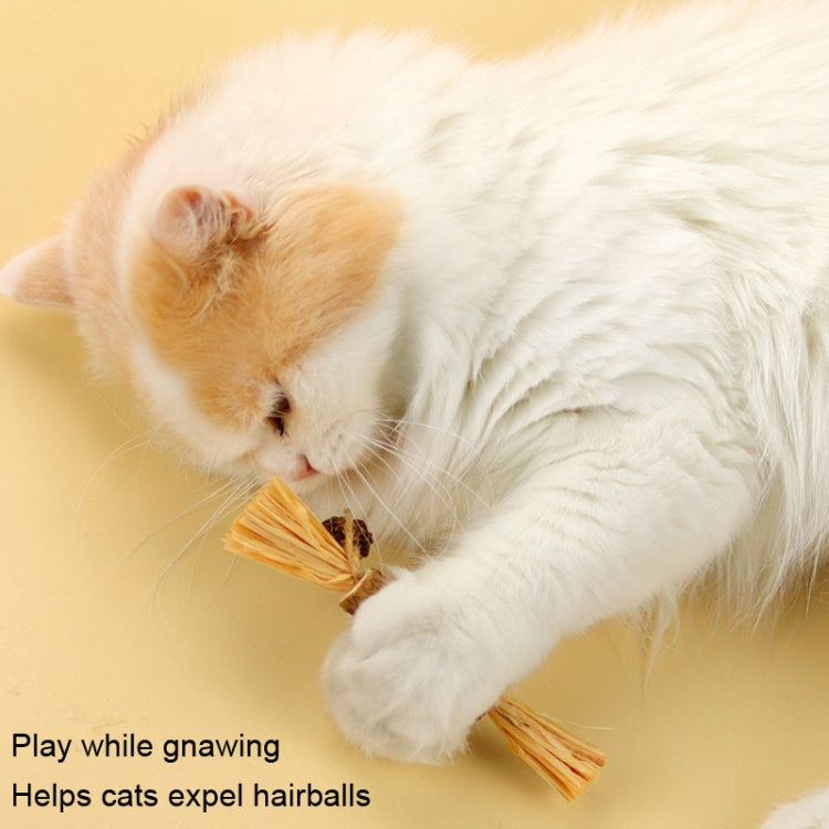 Cat Teething Stick Toy Teeth Cleaning Catnip Teasing Stick, 5pcs Black Feathers, 5pcs Yellow Feathers, 5pcs Lafite